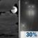 Saturday Night: Mostly Cloudy then Chance Light Rain